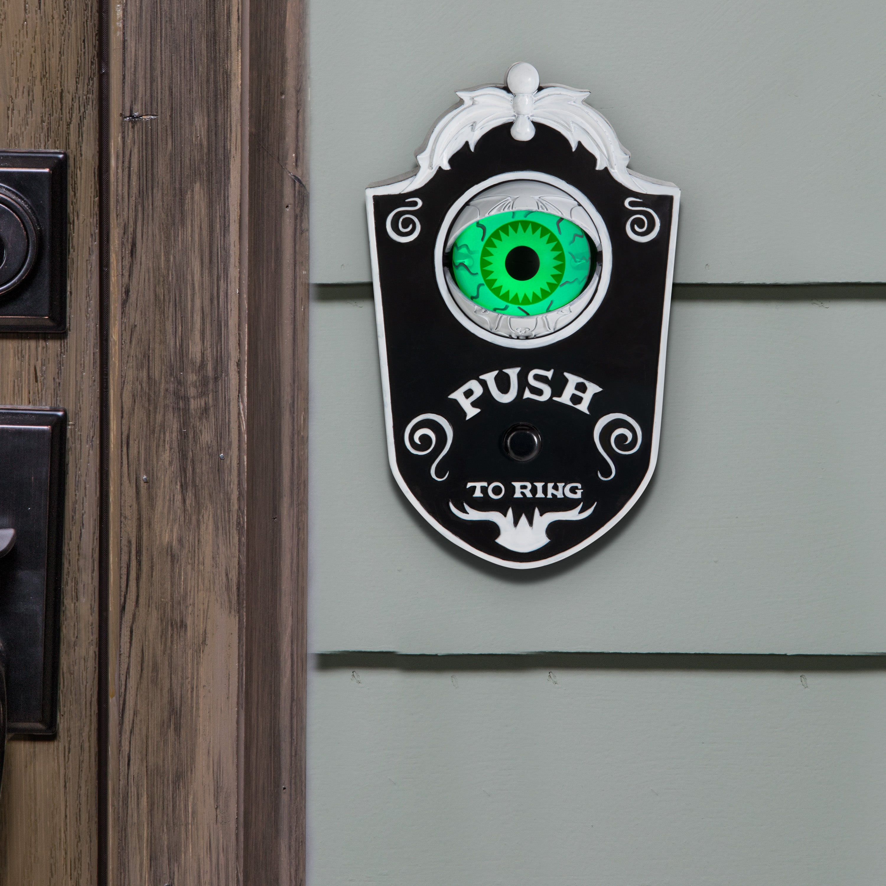 Gemmy Animated Decor Doorbell Eyeball Black & White
