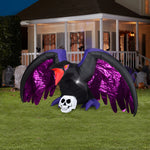 Load image into Gallery viewer, 10&#39; Airblown Inflatable Mixed Media Crow with Skull Scene
