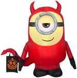 Load image into Gallery viewer, Gemmy Airblown Inflatable Minion Stuart in Devil Costume, 3.5 ft Tall, Red
