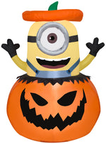 Load image into Gallery viewer, Gemmy Airblown Inflatable Minion Popping Out Of Pumpkin Universal, 3 ft Tall, Multi
