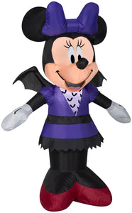 Gemmy Airblown Minnie in Bat Costume Disney , 3.5 ft Tall, Multicolored