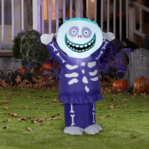 Gemmy Airblown Barrel from Nightmare Before Christmas Decor Disney, 3.5 ft Tall, Purple