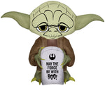 Load image into Gallery viewer, Gemmy Airblown Stylized Yoda w/Tombstone, 3 ft Tall, Brown
