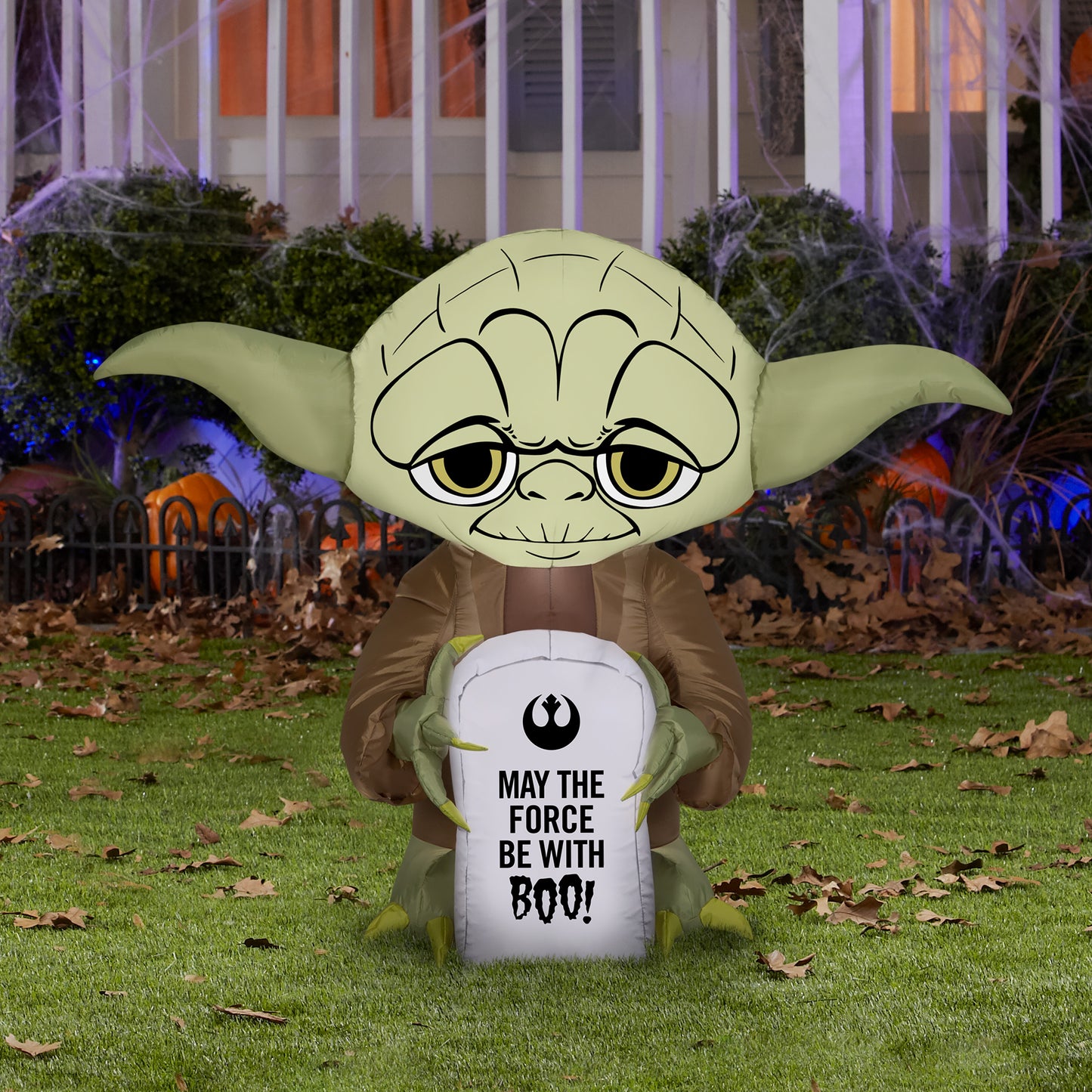 3-Ft Star Wars Yoda with Tombstone Halloween Inflatable lifestyle