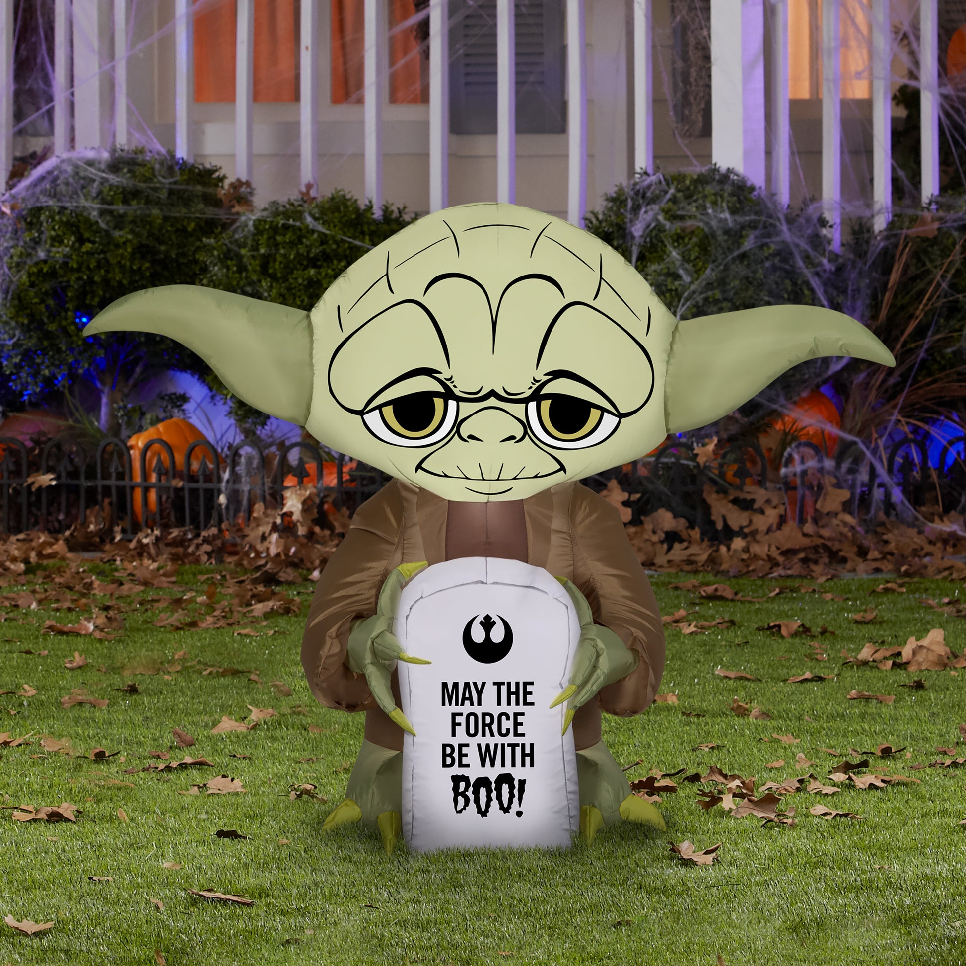3-Ft Star Wars Yoda with Tombstone Halloween Inflatable lifestyle