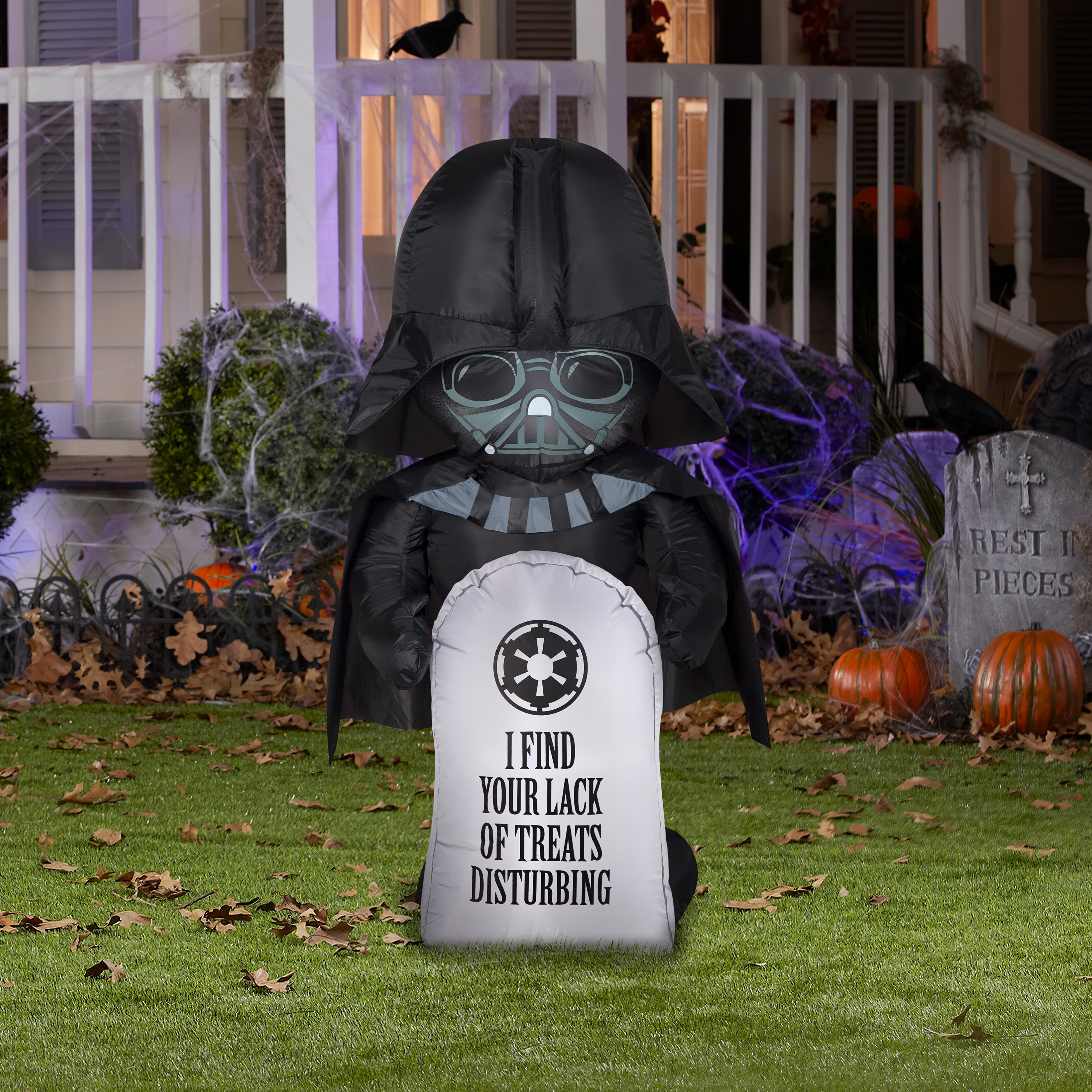 Gemmy 3.5' Airblown Inflatable Stylized Darth Vader w/Tombstone Star Wars