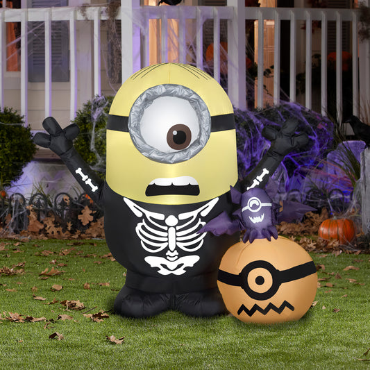 3.5' Inflatable Minion Skeleton w/Pumpkin Scene Universal lifestyle