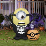 Load image into Gallery viewer, Gemmy 3.5&#39; Airblown Inflatable Minion Skeleton w/Pumpkin Scene Universal
