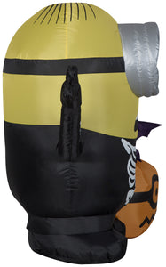 Gemmy 3.5' Airblown Inflatable Minion Skeleton w/Pumpkin Scene Universal