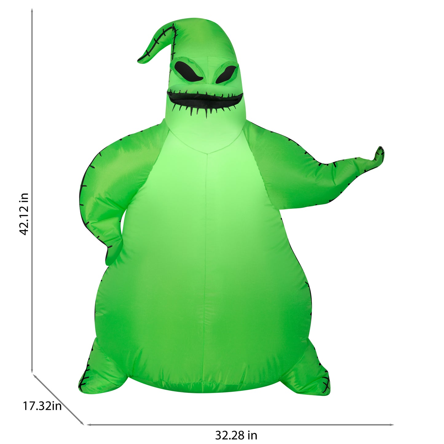 Gemmy 3.5ft Airblown Inflatable Green Oogie Boogie Disney