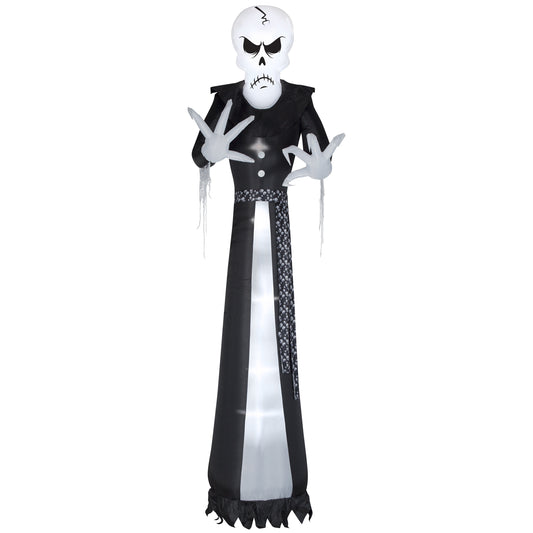 Gemmy Giant Airblown Inflatable Dapper Skull Ghoul, 12 ft Tall, White