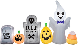 Gemmy Airblown Ghost in Cemetery Scene , 5 ft Tall