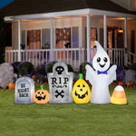 Load image into Gallery viewer, Gemmy Airblown Ghost in Cemetery Scene , 5 ft Tall
