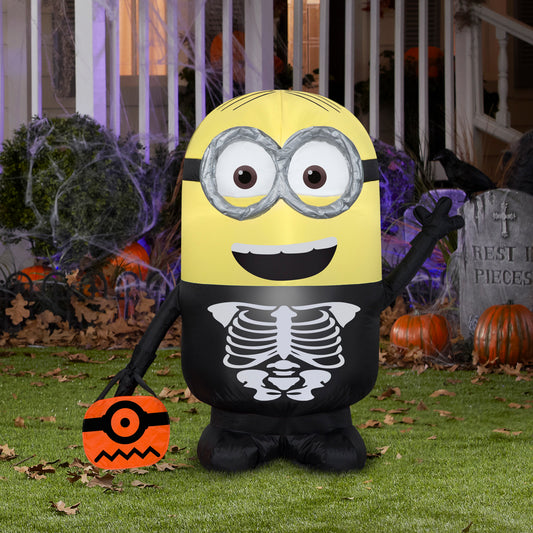3-Ft Minion Dave Skeleton Costume Halloween Inflatable lifestyle