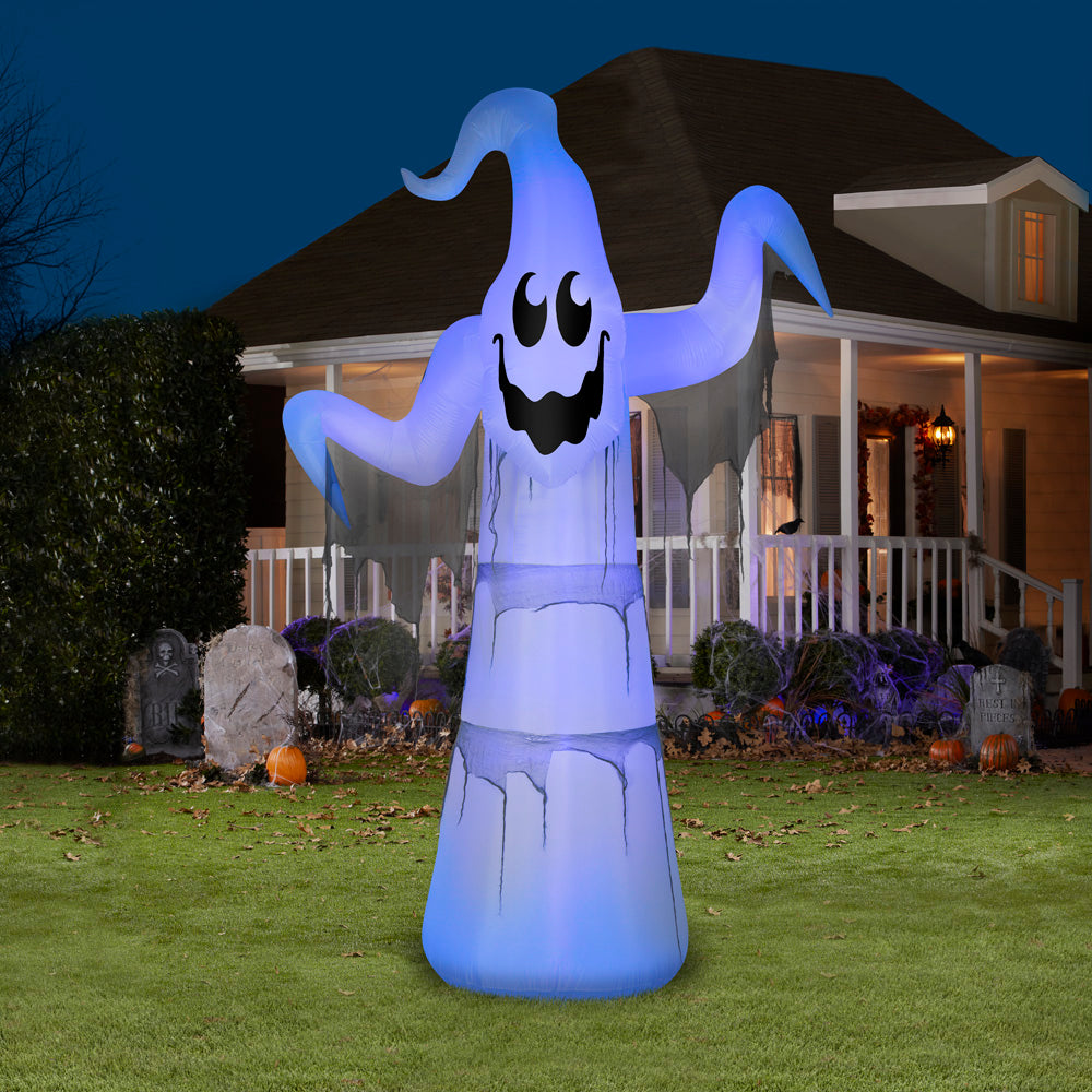 Gemmy Lightshow Airblown Inflatable ShortCircuit Floating Ghost Giant (Black Light), 12 ft Tall, Multi