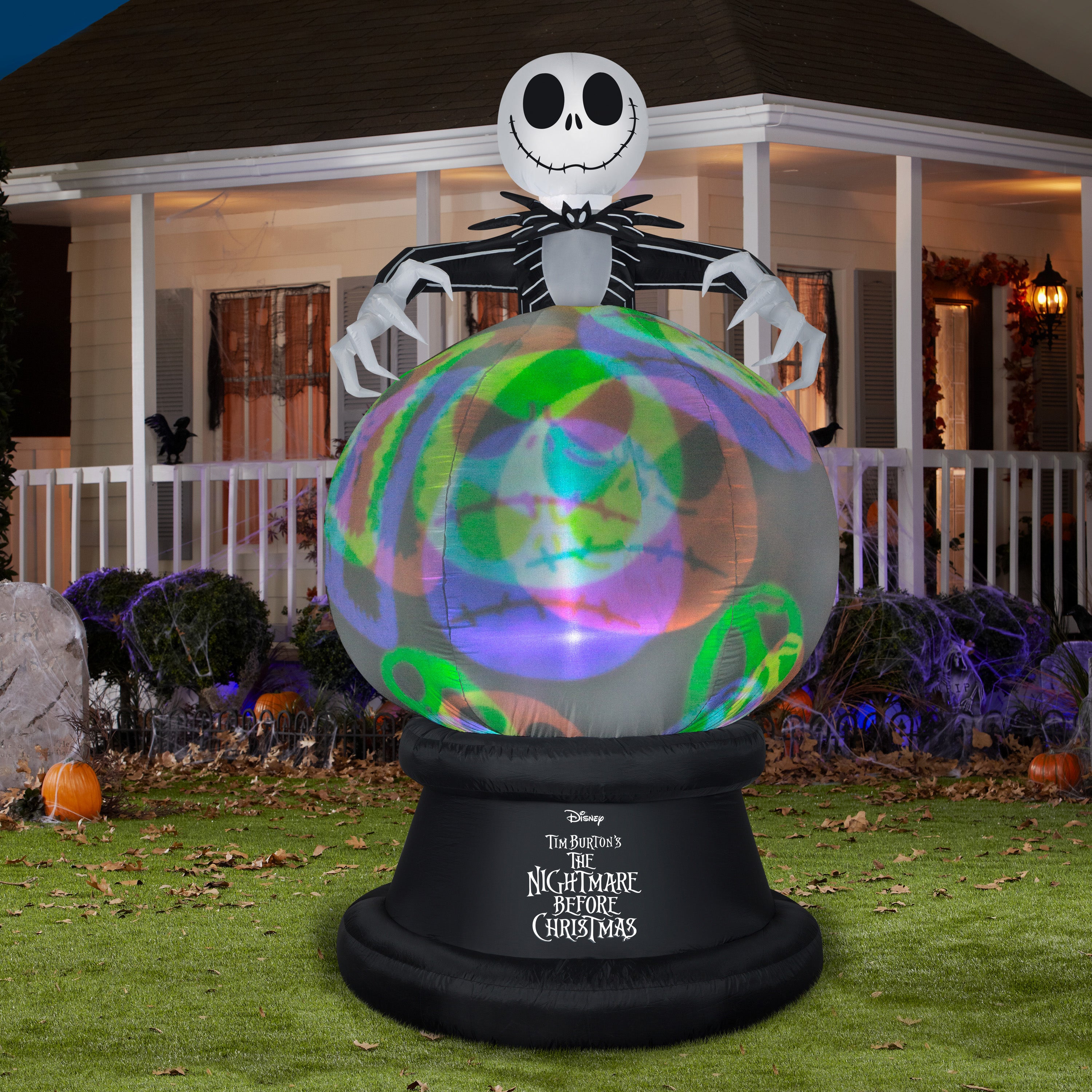 Gemmy 9' Projection Airblown Globe NeonGlo NBC w/Hovering Jack-LG-Disney (YOGPl)