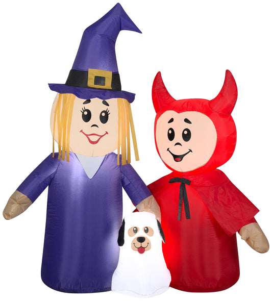 Christmas Inflatable Treater Trio Scene, 5 ft Tall