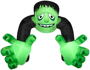 Gemmy Airblown Archway Reaching Smiling Monster , 10 ft Tall, Multicolored
