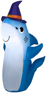 Load image into Gallery viewer, Gemmy 3.5&#39; Airblown Inflatable Shark w/Witch Hat
