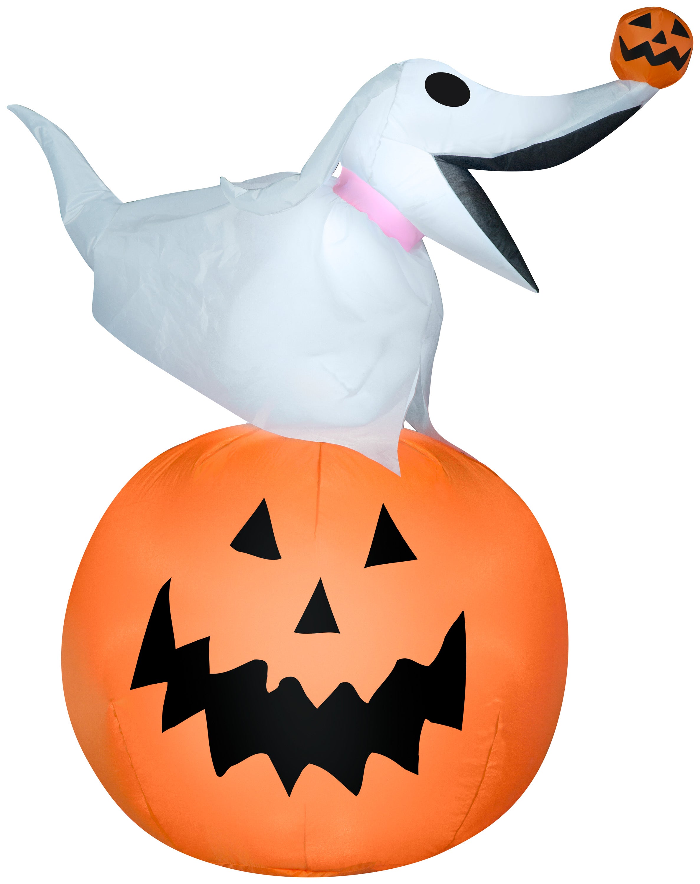 Gemmy Airblown Inflatable Zero on Pumpkin, 3 ft Tall, Orange