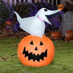 Load image into Gallery viewer, Gemmy Airblown Inflatable Zero on Pumpkin, 3 ft Tall, Orange
