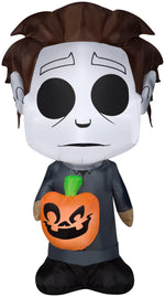 Load image into Gallery viewer, Gemmy Airblown Michael Myers w/Jack o Lantern, 5 ft Tall, grey
