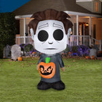 Load image into Gallery viewer, Gemmy Airblown Michael Myers w/Jack o Lantern, 5 ft Tall, grey
