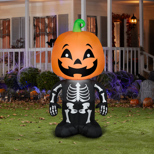 Pumpkin Boy Skeleton, 6 ft Tall lifestyle