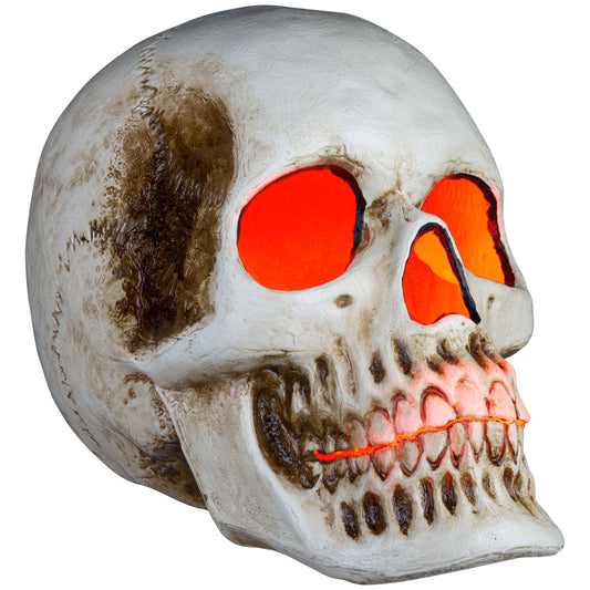 20” Blow Mold Lighted Decor-Candle Flicker-Natural Bone Skull