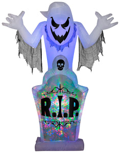 Gemmy Projection Airblown Kaleidoscope Ghost & Tombstone OPP (RGB), 7 ft Tall
