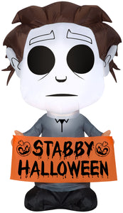 Gemmy Airblown Stylized Michael Myers Universal, 3.5 ft Tall, Multicolored