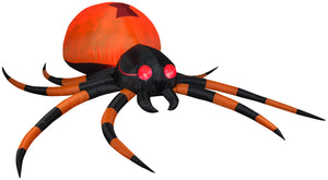 Gemmy 4 ft Projection Airblown Mixed Media Kaleidoscope Orange & Black Spider Giant (RRPm)