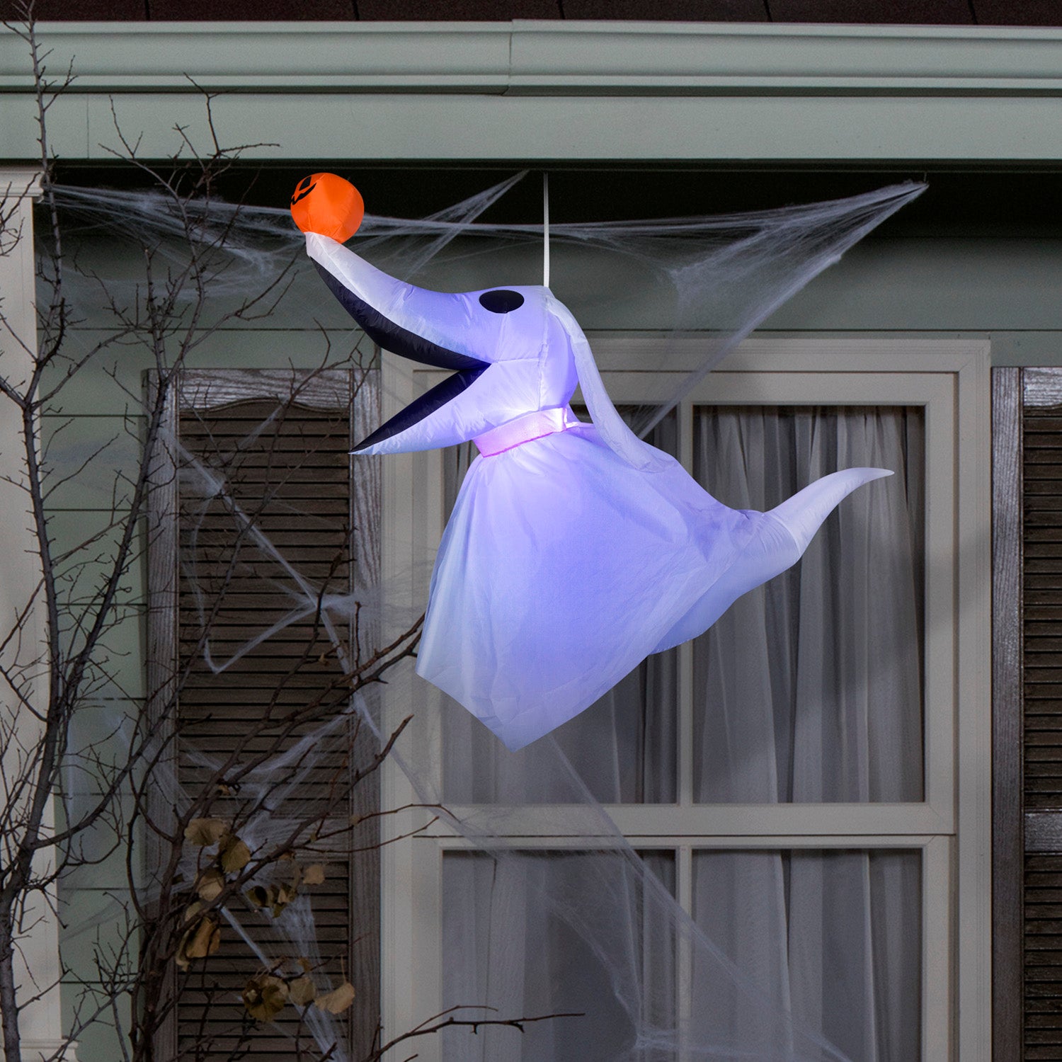 Gemmy Hanging Halloween Inflatable Zero with Blinking Lights, 3 ft Tall, Multi