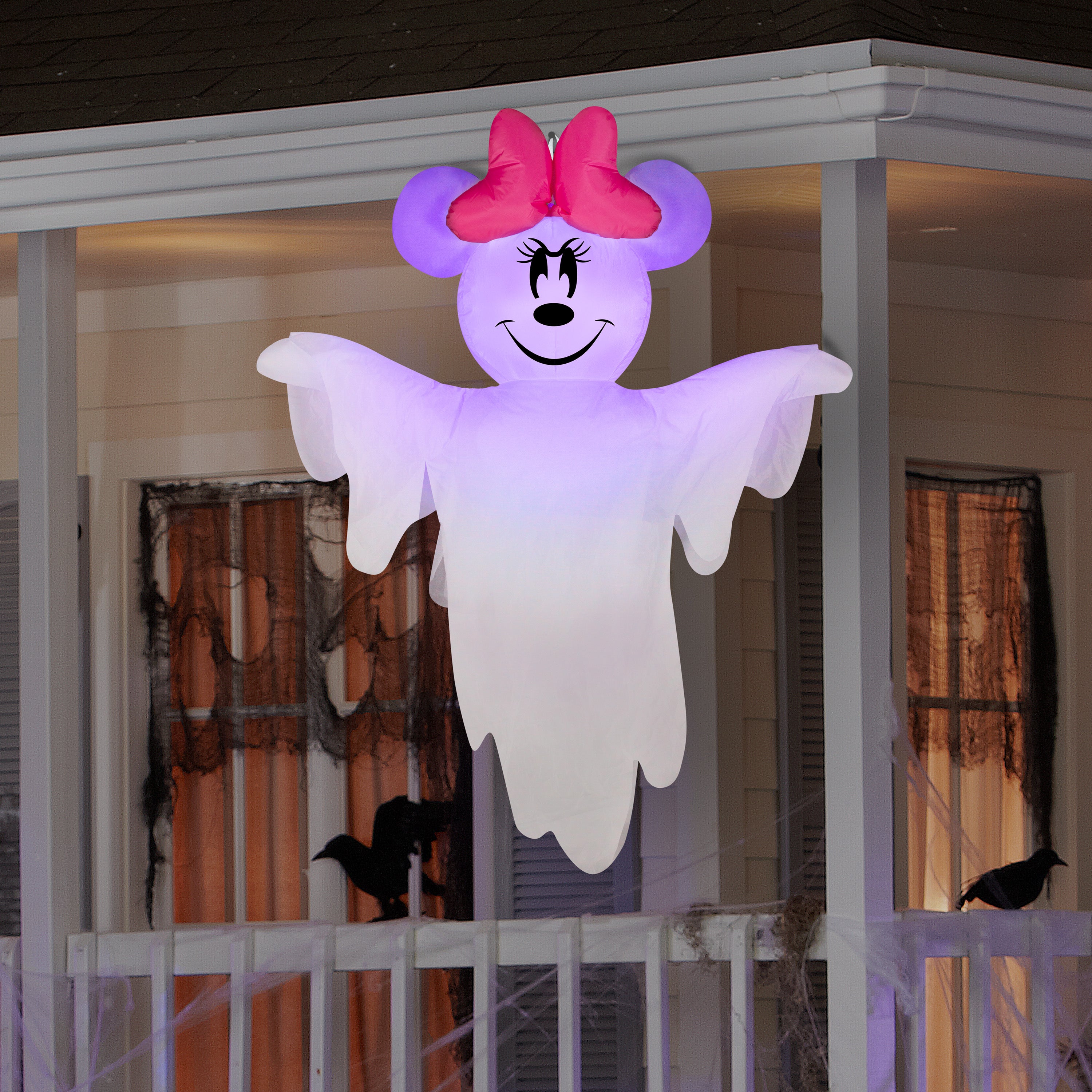 Gemmy Airblown Hanging Minnie Mouse Disney, 4 ft Tall, White