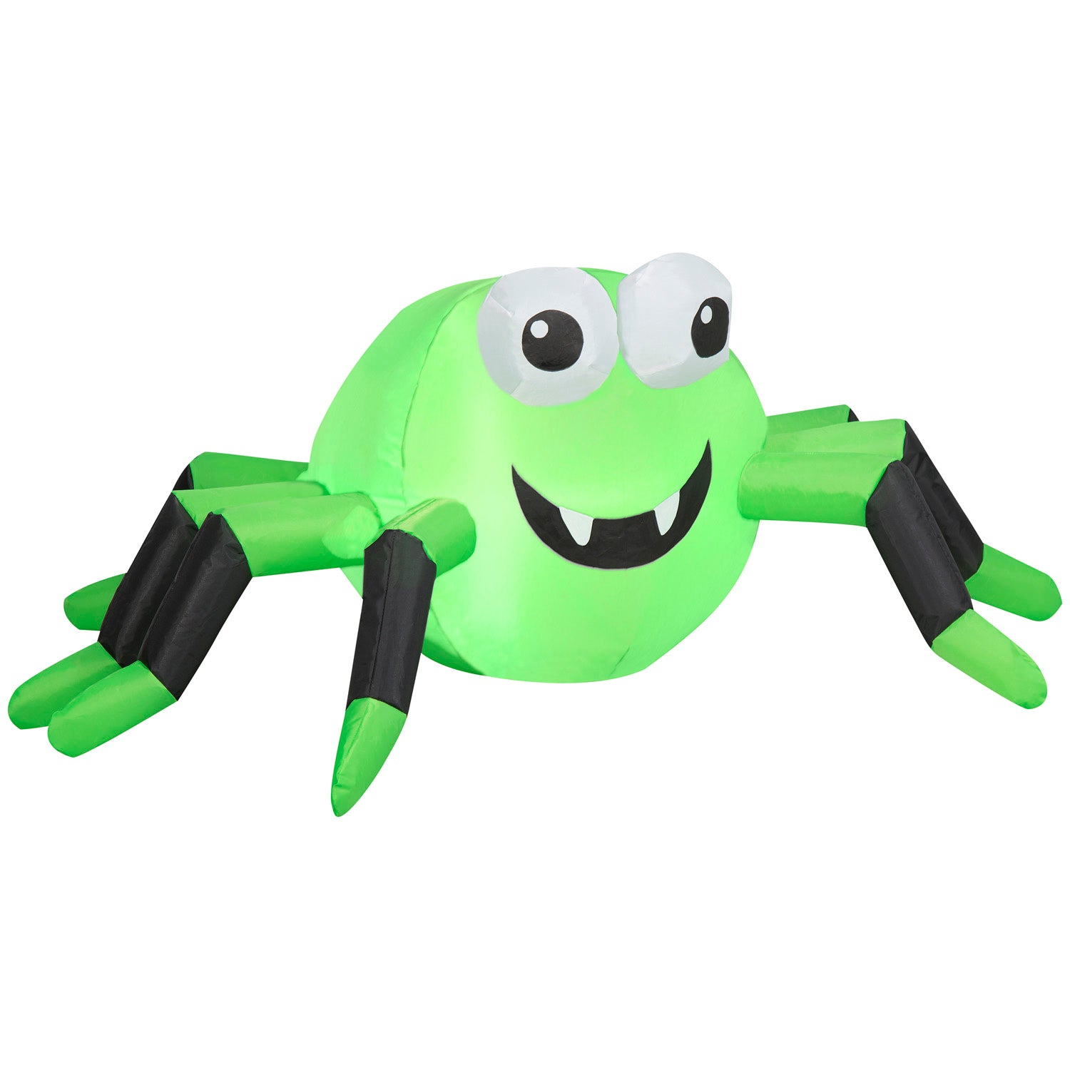 Halloween Inflatable Green and Black Spider, 1.5 ft Tall