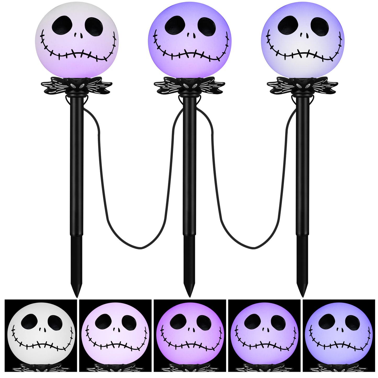 Halloween Lightshow Pathway CandleFlicker Nightmare Before Christmas Decor S/3