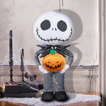 Load image into Gallery viewer, Gemmy Stylized Jack Skellington Halloween Greeter with Jack O&#39; Lantern , Multi
