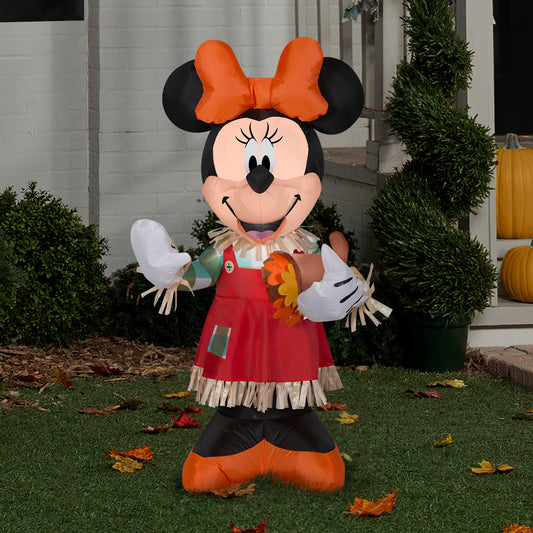 Gemmy 3.5' Airblown Disney Inflatable Minnie Holding Cornucopia