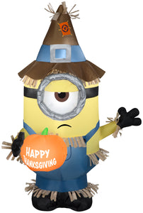 Gemmy 3' Airblown Inflatable Minion Stuart w/Thanksgiving Banner Universal