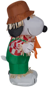 Gemmy 3.5' Airblown Inflatable Snoopy as Scarecrow (Peanuts)