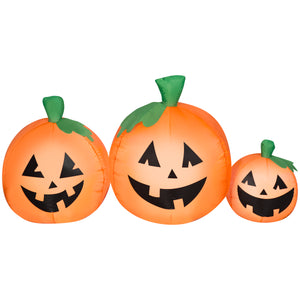 Gemmy Halloween Inflatable Jack O' Lantern Trio, 2 ft Tall, Multi