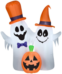 Gemmy Airblown Creepy Ghosts and Pumpkin Scene , 5.5 ft Tall, Multicolored