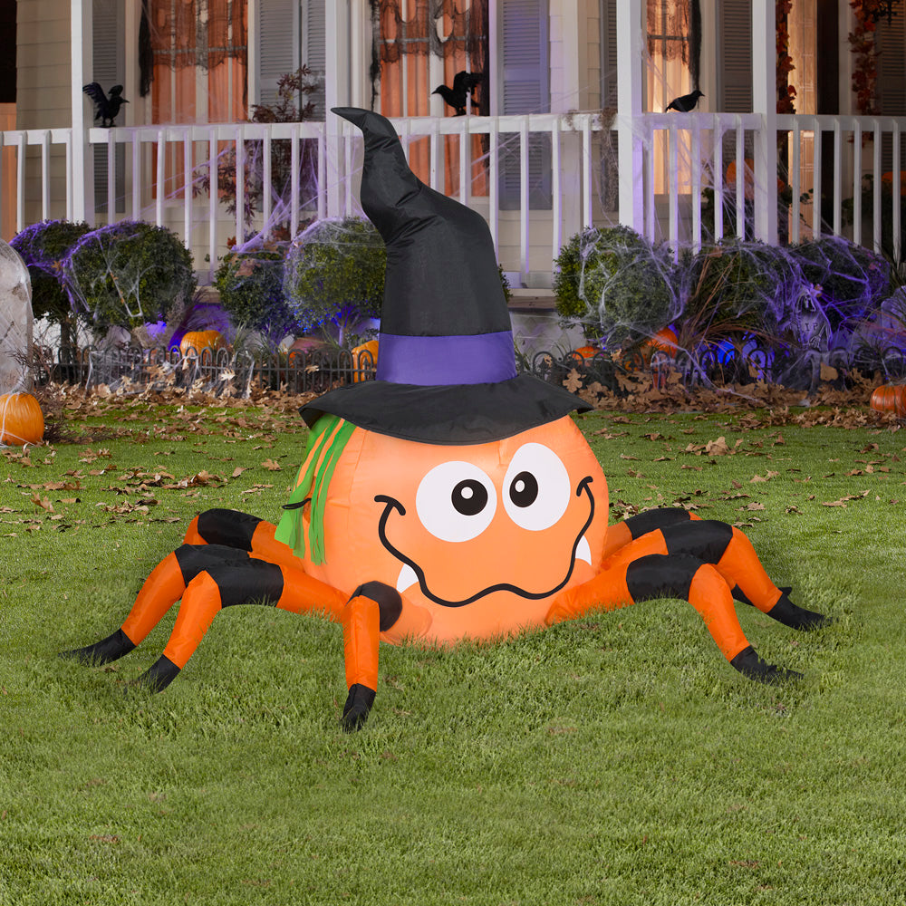 Inflatable Orange Spider, 3 ft Tall lifestyle