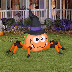 Gemmy Airblown Inflatable Orange Spider , 3 ft Tall, Multi