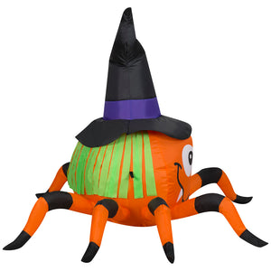 Gemmy Airblown Inflatable Orange Spider , 3 ft Tall, Multi