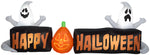Load image into Gallery viewer, Gemmy Lightshow Airblown Micro Lights Sign Happy Halloween w/Ghosts and JOL Scene (White), 3 ft Tall
