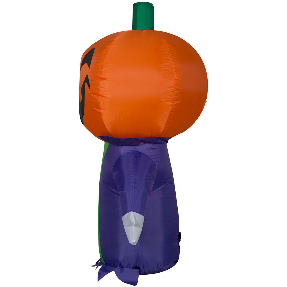 Gemmy Airblown Inflatable Purple Pumpkin Reaper , 4 ft Tall, Multi
