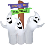 Load image into Gallery viewer, Gemmy Airblown Ghost Trio Sign Scene, 5.5 ft Tall
