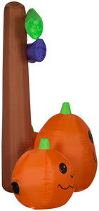 Gemmy Airblown Inflatable Halloween Sign with Jack O' Lantern Trio, 5.5 ft Tall, orange