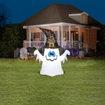 Load image into Gallery viewer, Gemmy Halloween Inflatable Ghost in Witch Hat, 4 ft Tall, Multi
